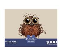 Coffee Bean-owl Jigsaw Puzzle Waterproof 1000 Piece for Adults Gifts Colourful Educational Games