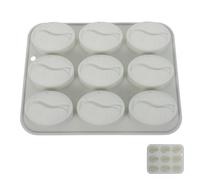 Coffee Bean Silicone Mold for Baking and Resin Crafting, 9 Slots | Easy Release, Freezer Compatible, Reinforced Edges, for Party Dessert Decoration and DIY Baking