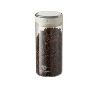 Coffee Bean Storage Container with One-way Valve Airtight Lid Date Tracker for Coffee and More Food Fresh and Storage, Clear Borosilicate Glass Coffee Canister(1.8 Qt - 21 OZ)