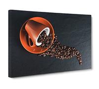 Coffee Beans Canvas Print | Gallery Wrapped 30mm Frame Wall Art | 30x20 inches | Ready to Hang | Modern Still Life Picture | Living Room Bedroom Lounge Office