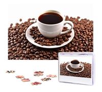 Coffee Beans & Cup Wooden Puzzles 1000 Pieces Personalized Jigsaw Puzzle For Adults Interesting Custom Photo Puzzles Gift For Holiday Birthday Wedding Anniversay