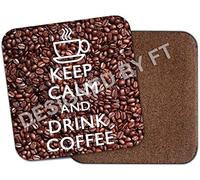 Coffee Beans Keep Calm And Drink Coffee Coaster By FT.