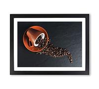 Coffee Beans Modern Framed Print | A3 Black Framed Wall Art | Ready to Hang | Modern Food Picture | Living Room Bedroom Lounge Office