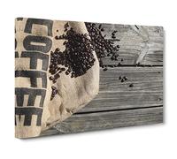 Coffee Beans No.1 Canvas Print | Gallery Wrapped 30mm Frame Wall Art | 30x20 inches | Ready to Hang | Modern Still Life Picture | Living Room Bedroom Lounge Office