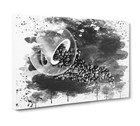 Coffee Beans V4 Canvas Print | Gallery Wrapped 30mm Frame Wall Art | 20x14 inches | Ready to Hang | Modern Still Life Picture | Living Room Bedroom Lounge Office