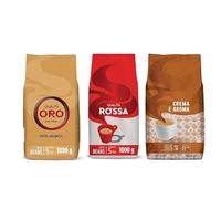 Coffee Beans Variety Pack, Qualita Oro 100% Arabica, Rossa, Crema e Aroma, 1000g Each, Medium Roast, Intensity 5/10, 3 Pack