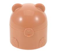 Coffee Bear Shaped Puff Container for Talcum 50g | Cotton PP Build, Lid Included, Spill Prevention and Impurity Isolation, for Bath Time Routines and Trips