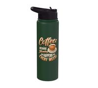 Coffee Because Monday Happens Every W unny Coffee Lover Stainless Steel Insulated Water Bottle