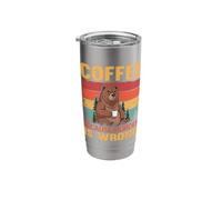 Coffee Because Murder is Wrong Bear Design for Sarcastic Stainless Steel Insulated Tumbler