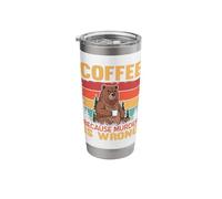 Coffee Because Murder is Wrong Bear Design for Sarcastic Stainless Steel Insulated Tumbler