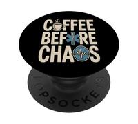 Coffee Before Chaos EMS Paramedic Shift Life PopSockets Adhesive PopGrip