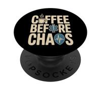 Coffee Before Chaos EMS Paramedic Shift Life PopSockets Adhesive PopGrip
