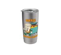 Coffee Before Chaos Funny Sarcastic Witty Caffeine Lover Stainless Steel Insulated Tumbler