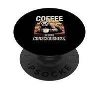 Coffee Before Consciousness Sloth PopSockets Adhesive PopGrip
