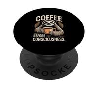 Coffee Before Consciousness Sloth PopSockets Adhesive PopGrip