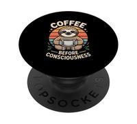 Coffee Before Consciousness Sloth PopSockets Adhesive PopGrip