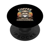 Coffee Before Consciousness Sloth PopSockets Adhesive PopGrip