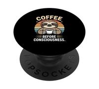 Coffee Before Consciousness Sloth PopSockets Adhesive PopGrip