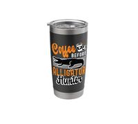 Coffee Before Crocodile Hunter Coffee Lover Alligator Hunter Stainless Steel Insulated Tumbler