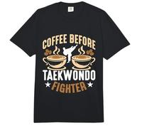 Coffee Before Taekwondo Lover Coffee Lover Taekwondo Fighter Comfort Colors Adult Heavyweight T-Shirt
