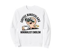 Coffee Binoculars Minimalist Emblem Mascot Funny Sweatshirt