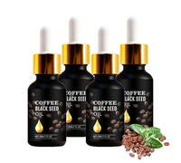 Coffee Black Seed Oil For Face & Skin, Moisturizing Essence With Coffee Bean Oil, Face Oil Infused With Coffees, Lightweight Face Oil For Dry Skin, Deeply Moisturizes For All Skin Types (4 PCS)
