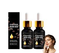 Coffee Black Seeds Oil For Face Skin, Vitamin E Enriched Nourishing Serum, Anti-Aging Smooths Fines Lines Fade Wrinkles, Colds Pressed Hydrated Skin Barriers, Lightweightly Fast Absorb All Skin (2PCS)