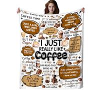 Coffee Blanket Cafe Gift for Girls Women,Cafe Cup Beans Throw Blankets,Funny Coffee Lovers Gifts for Friend Besties Wife 100x130cm(40x50Inch)