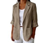 Coffee Blazers Womens Summer Elegant Cardigans 3/4 Sleeve Open Front Oversized Womens Blazer Jacket Relaxed Fit Breathable Casual Office Suit Jackets Size XL