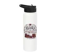 Coffee Book Lovers Reading | Funny Librarian Reader Teacher Stainless Steel Insulated Water Bottle