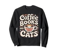 Coffee Books And Cats Cozy Reading Cat Lover Sweatshirt