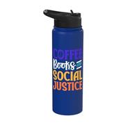 Coffee Books and Social Justice Stainless Steel Insulated Water Bottle