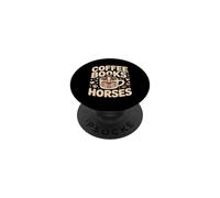Coffee Books Horses Cozy Horse Reader Coffee PopSockets Adhesive PopGrip