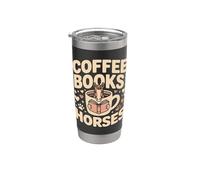 Coffee Books Horses Cozy Horse Reader Coffee Stainless Steel Insulated Tumbler