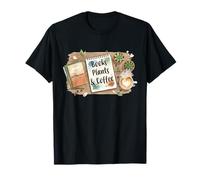 Coffee Books Plants Quote Cozy Succulent Book Lover Reading T-Shirt