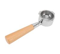 Coffee Bottomless Portafilter 3 Ears Ultra Fine Pore Filter Ergonomic Detachable Bottomless Handle for Coffee Shop Zinc Alloy Beech Wood 319g