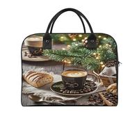 Coffee Bread Laptop Tote Bag Casual Travel Handbag Multi Pocket Shoulder Bags for Work Travel