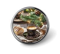 Coffee Bread Round Badge Personalized Metal Lapel Pin Badges Fit Clothing Bags Hat Humorous Printed Brooch Badge Party Decorations Accessories for Men Women