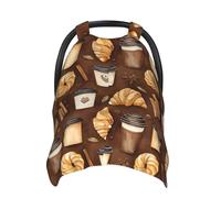 Coffee Breakfast Print Baby Car Seat Covers, Breathable Nursing Cover Breastfeeding Cover, Stroller Covers, Multi-use Infant Carseat Canopy, Baby Boys Girls Newborn Essentials