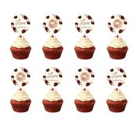 Coffee Bridal Shower Decorations - Love Is Brewing Coffee Cupcake Toppers,Coffee Cupcake Decorations for Coffee Themed Bachelorette Wedding Shower Engagement Party Supplies