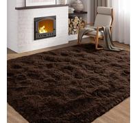 (Coffee Brown, 120 x 170cm (3 ft 11" x 5 ft 7")) Thick Shaggy Non Slip Rugs Living Room Area Rugs Hallway Runner Round Rugs & Door Mats