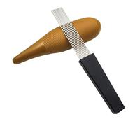 Coffee Brown ABS Guiro Instrument with Scraper, 26x6.5x2cm, Latin Percussion for Beginners, High- Plastic