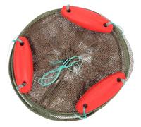 Coffee Brown Fishing Mesh Cage Foldable Nylon Big Capacity