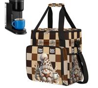 Coffee Brown Gnome Coffee Maker Carring Bag Travel Carrying Storage Tote Bag Compatible with Keurig K-Mini or K-Mini Plus Portable Single Serve Coffees Brewer Case with Pockets for K-cup Pods