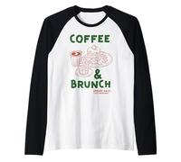 Coffee & Brunch Club Pancakes Breakfast Cafe Lover Weekend Raglan Baseball Tee
