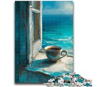 Coffee by The Window Jigsaw Puzzles for Adults Teenagers Jigsaws Puzzle,Help The Brain Exercise Addictive Toys to Cultivate Patience A Work of Art (38x26cm)