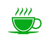 Coffee/Cafe Loyalty Card Stamp, 11mm Steaming Cup Image. Fast Acting, Self-Inking Stamp (Green Ink Colour)