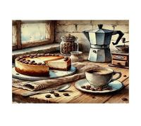 Coffee Cake Table 1000pcs For Adults Mini Puzzle Challenging | 52x38cm Cardboard Living Room Decor Durable Structure Friend Gift Brain Training