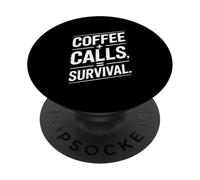 Coffee Calls Survival Office Phone PopSockets Adhesive PopGrip