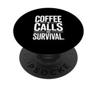 Coffee Calls Survival Office Phone PopSockets Adhesive PopGrip